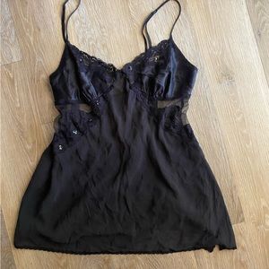 Victoria’s Secret Black Lingerie Slip Dress Size L Y2K